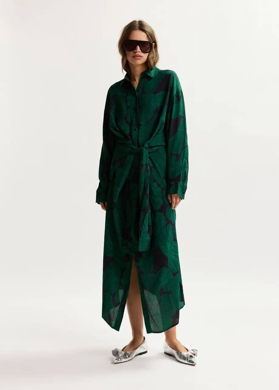 Eskamila Tropical Tied Waist Dress