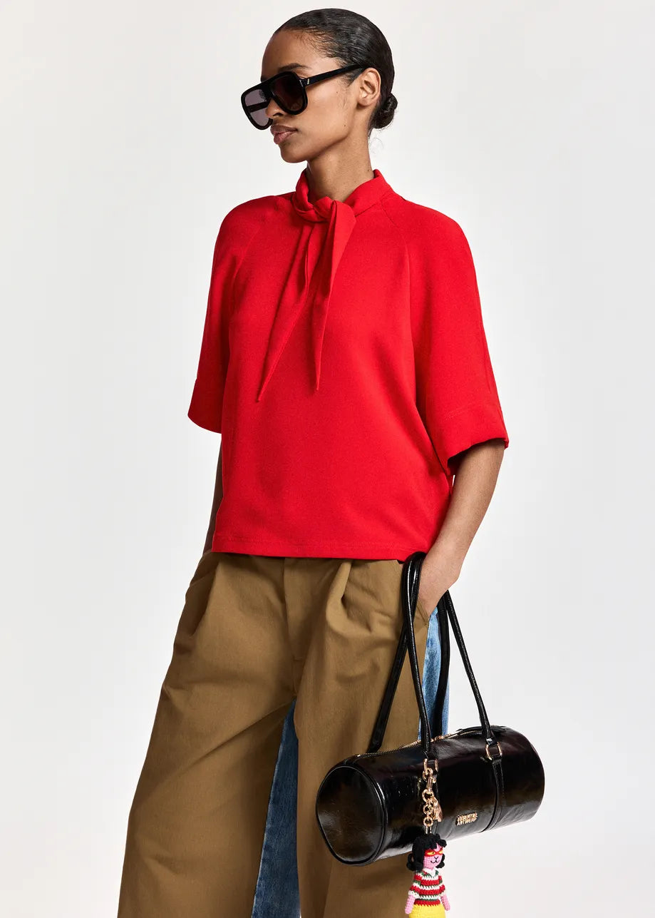 Eskassie Red Neck Tie Top