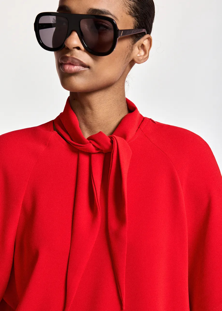 Eskassie Red Neck Tie Top