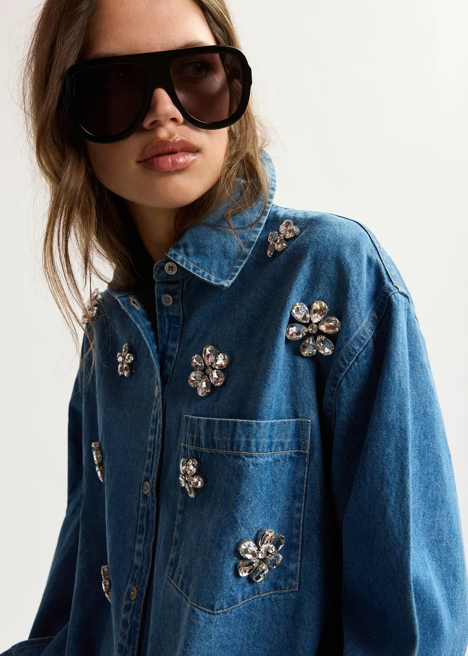 Eskonn Embellished Denim Shirt