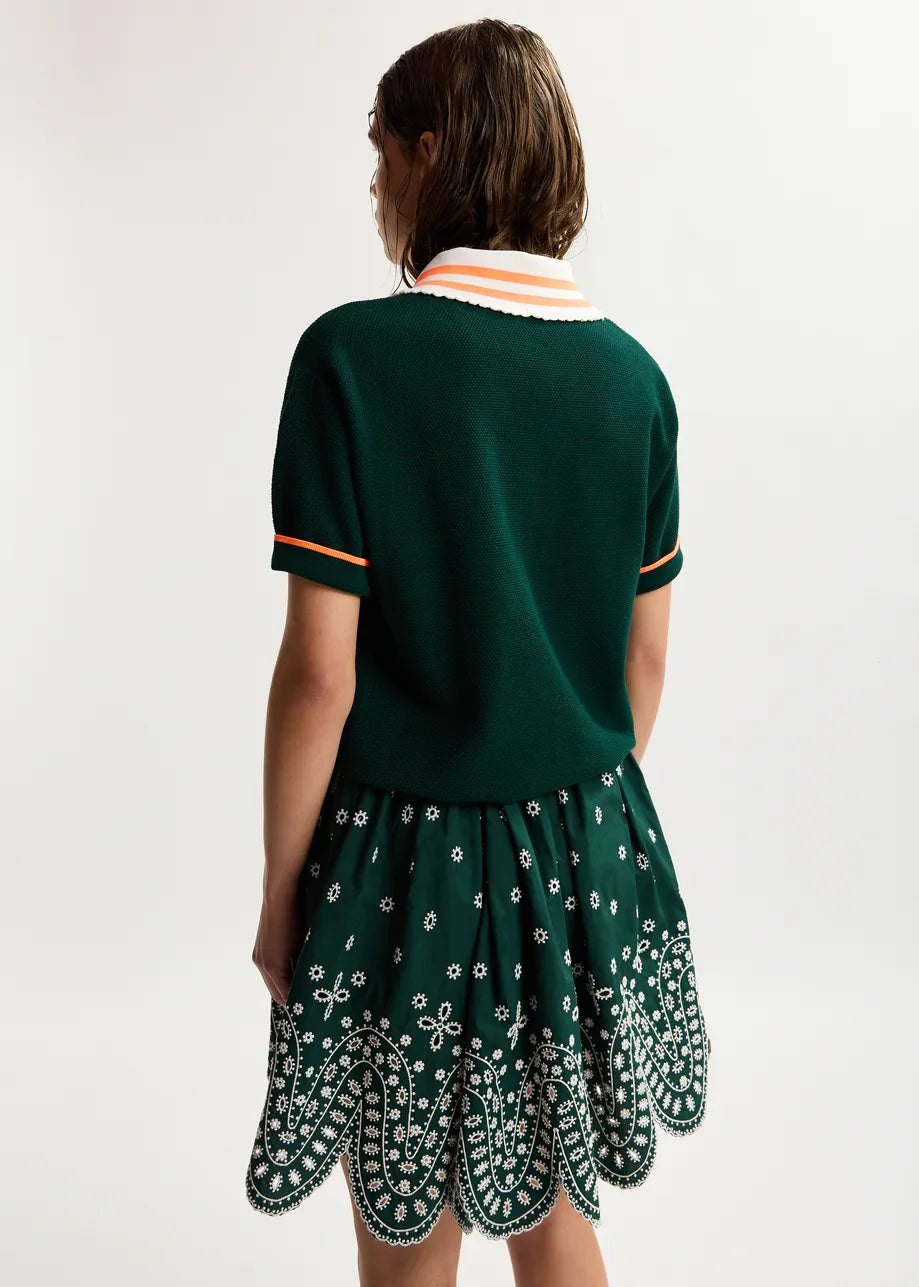Eskontrast Green Knit Polo Top