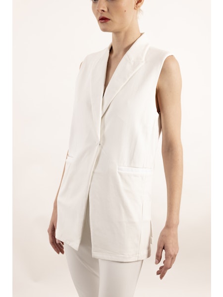 Elyana Elaine Kim White Stretch Vest