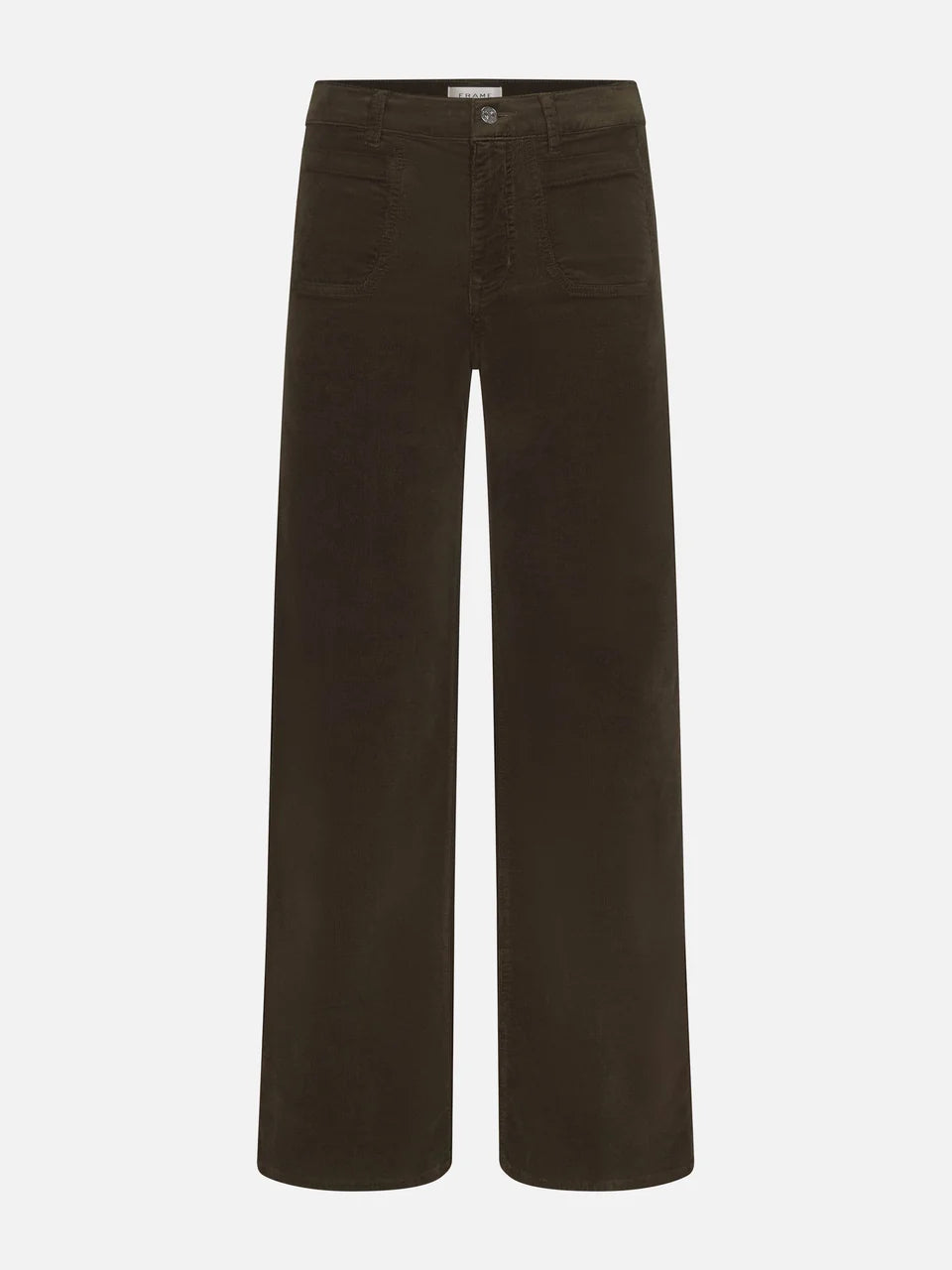 Frpip820 Slim Palazzo Corduroy - Military Green