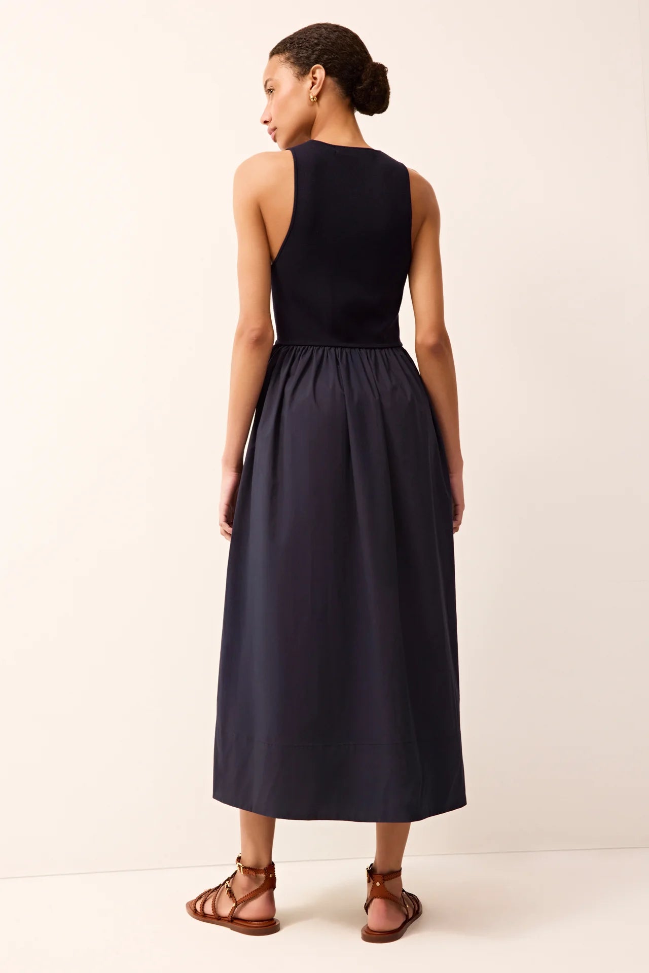 Ma196 Navy Blue Midi Dress