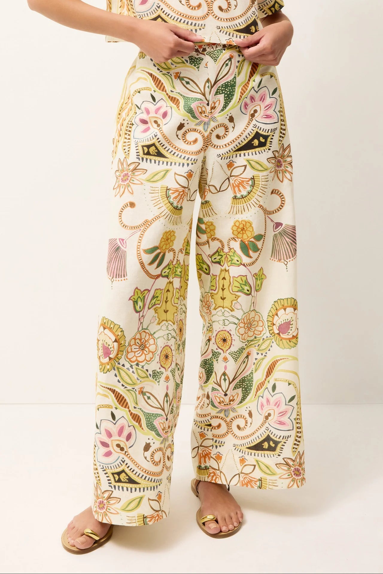 Ma208a Floral Print Wide Leg Pant