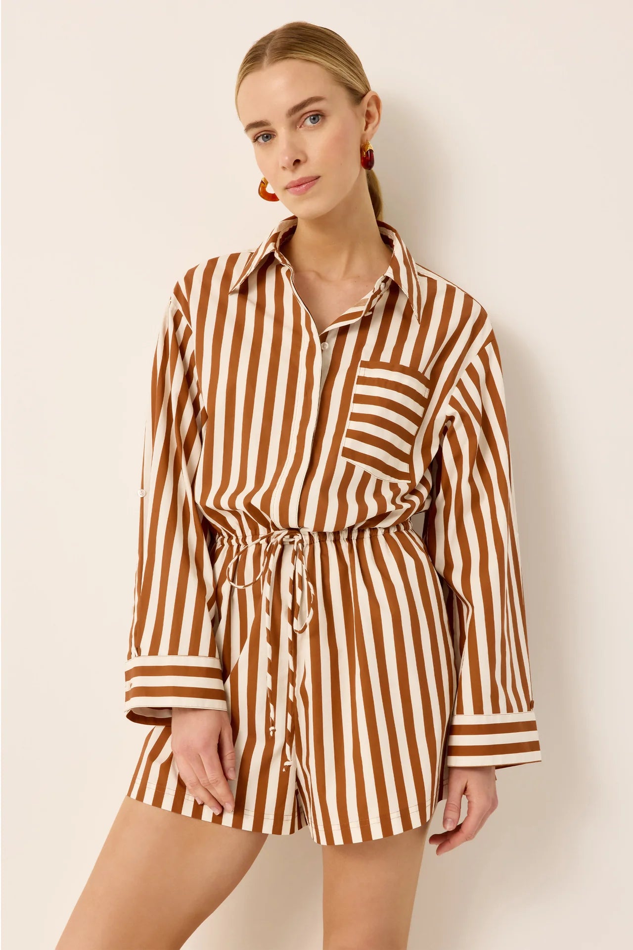 Ma2d25 Rust Striped Romper