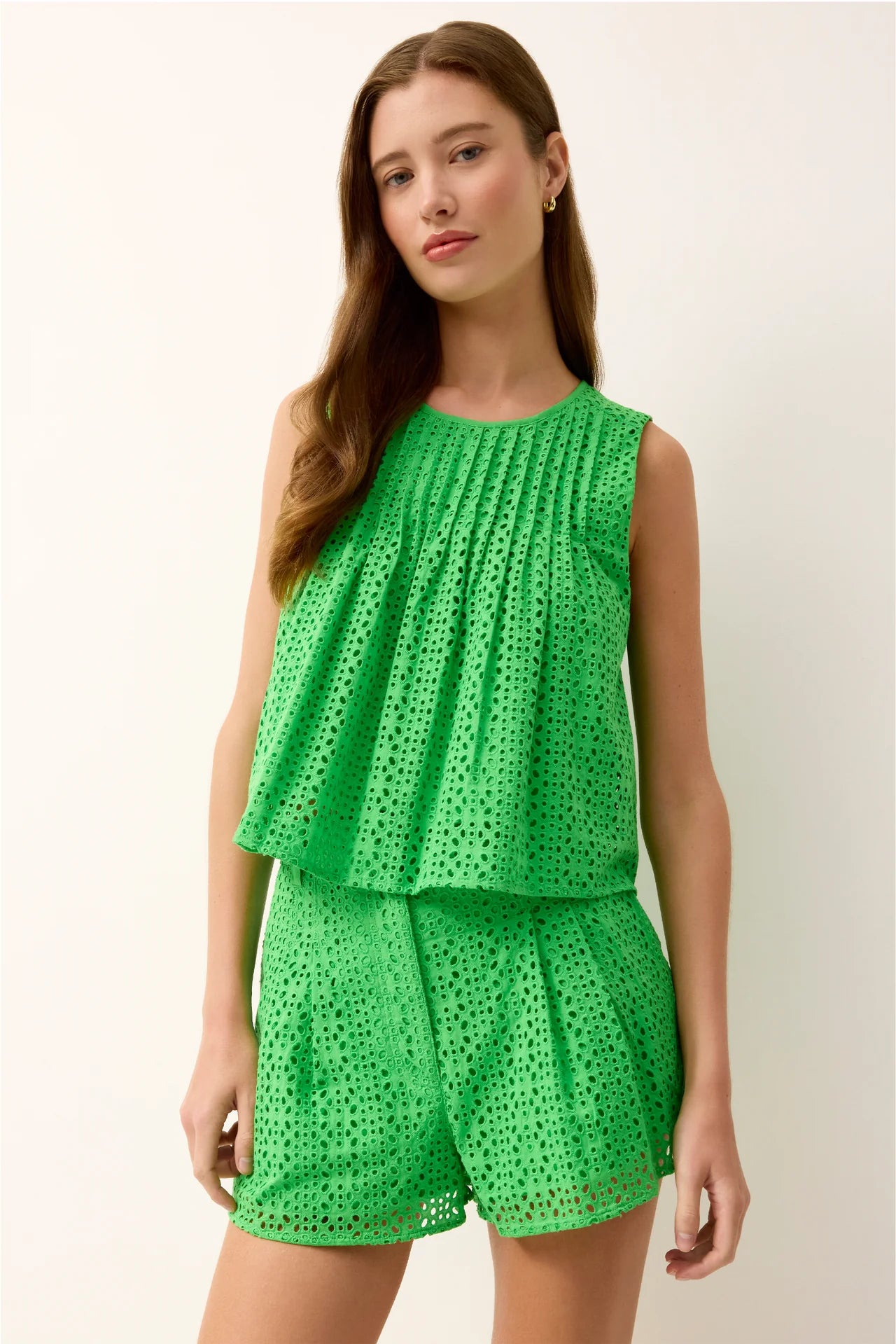 Ma109 Green Eyelet Tank