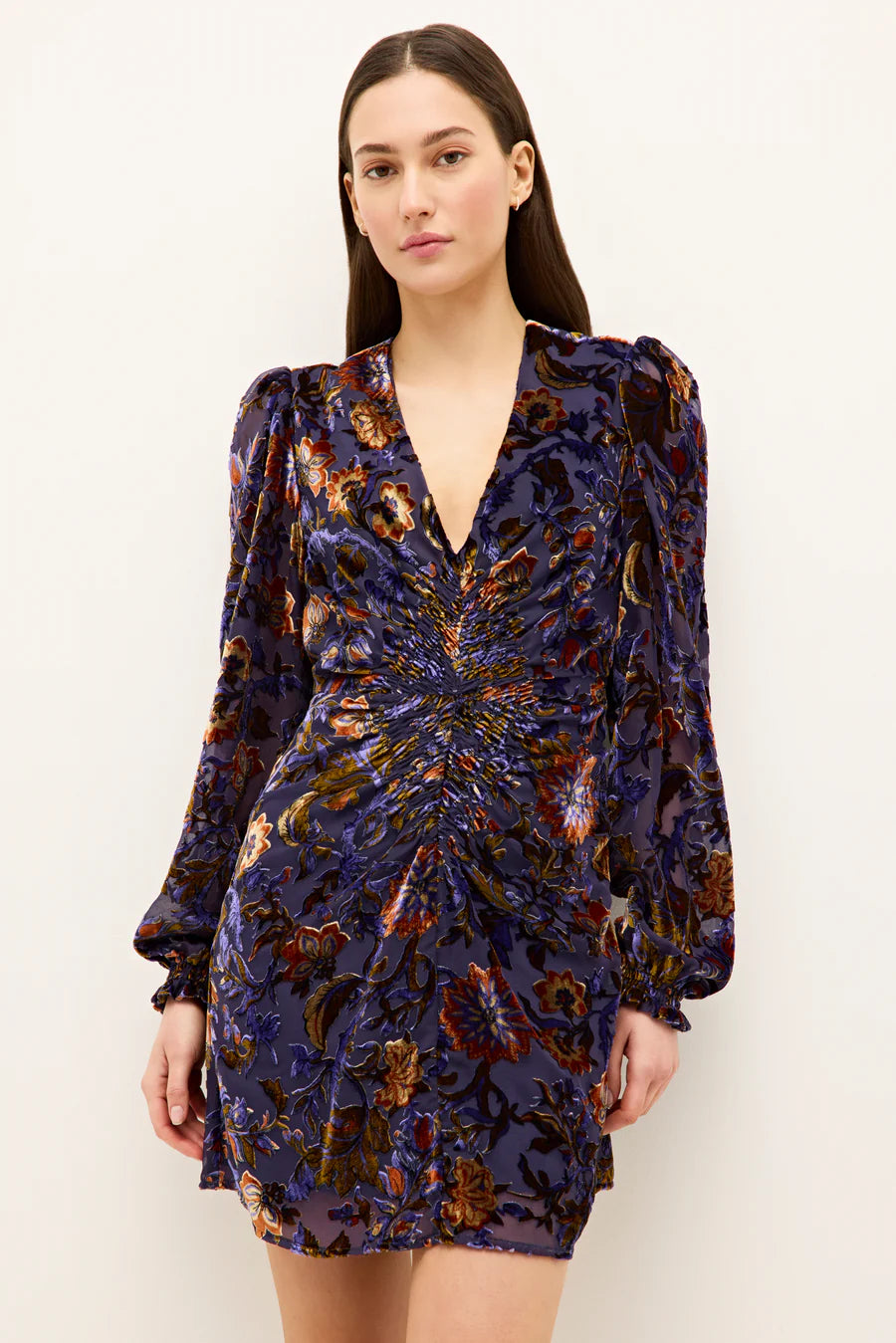 Ma2u18 Velvet Floral Dress