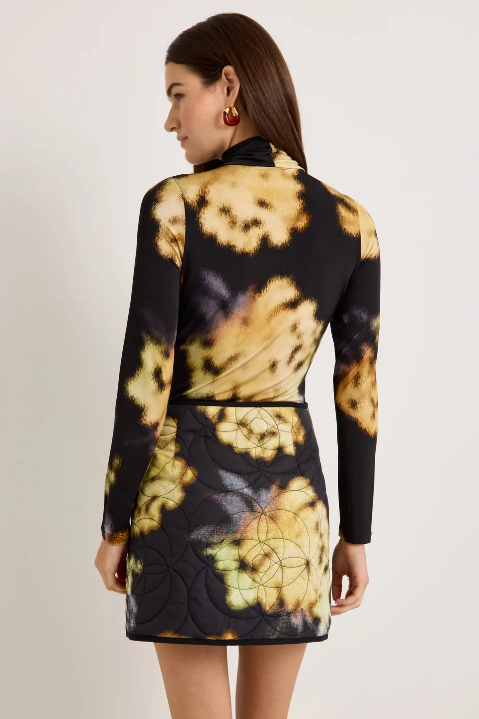 Ma1e9 Lush Printed Turtleneck Top