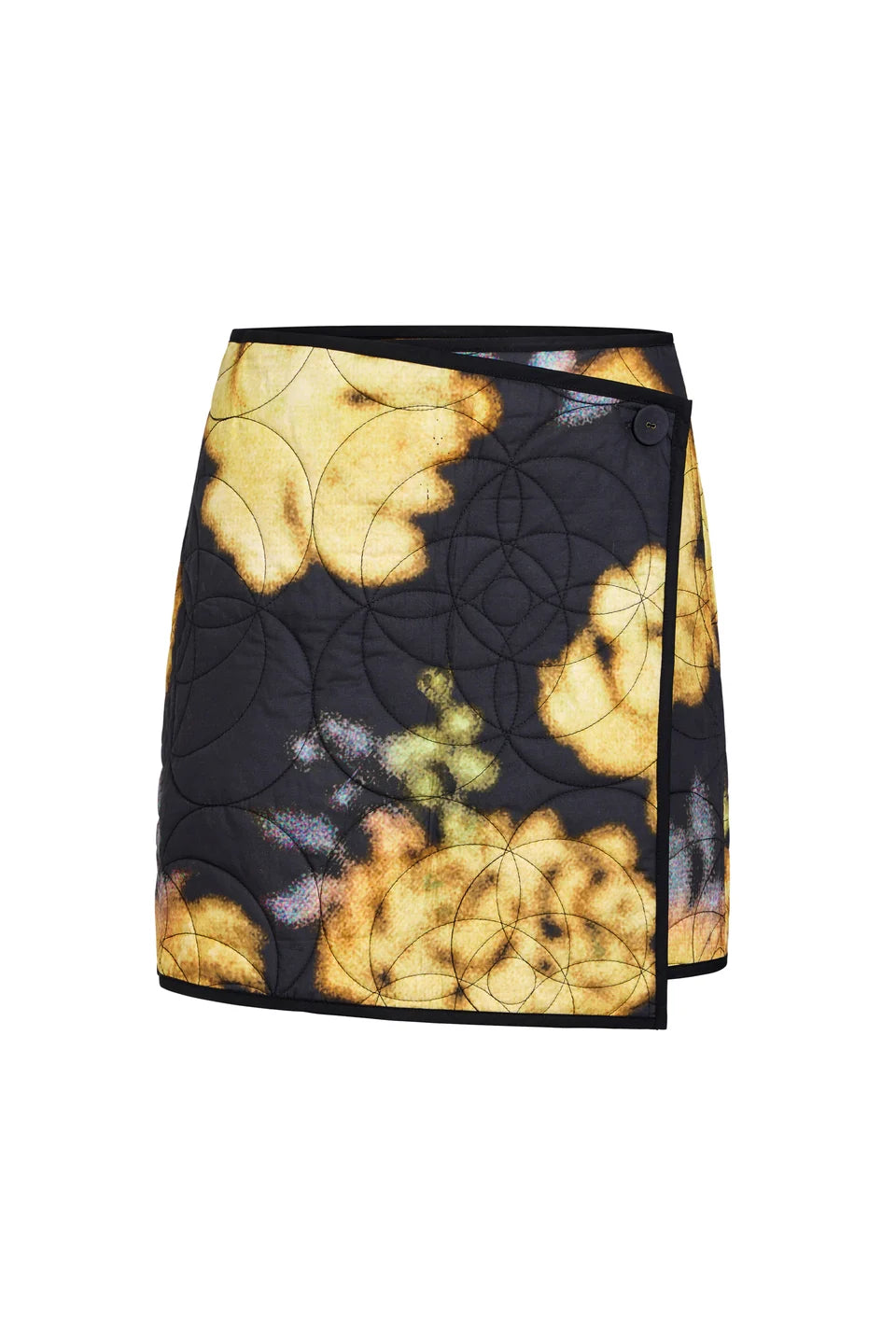 Ma3x2 Black Floral Reversible Wrap Skirt