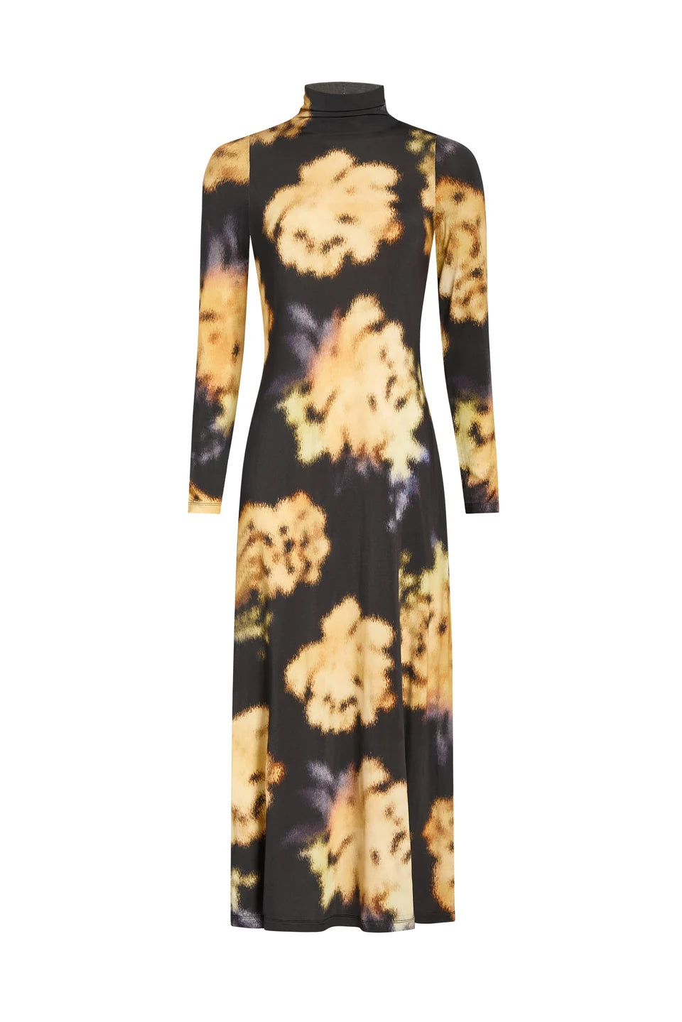 Ma2p13 Black Floral Jersey Maxi Dress
