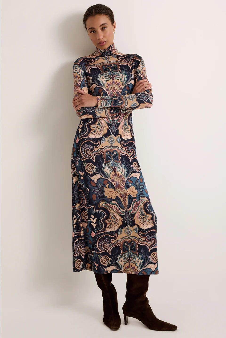 Ma180 Paisley Print Maxi Dress
