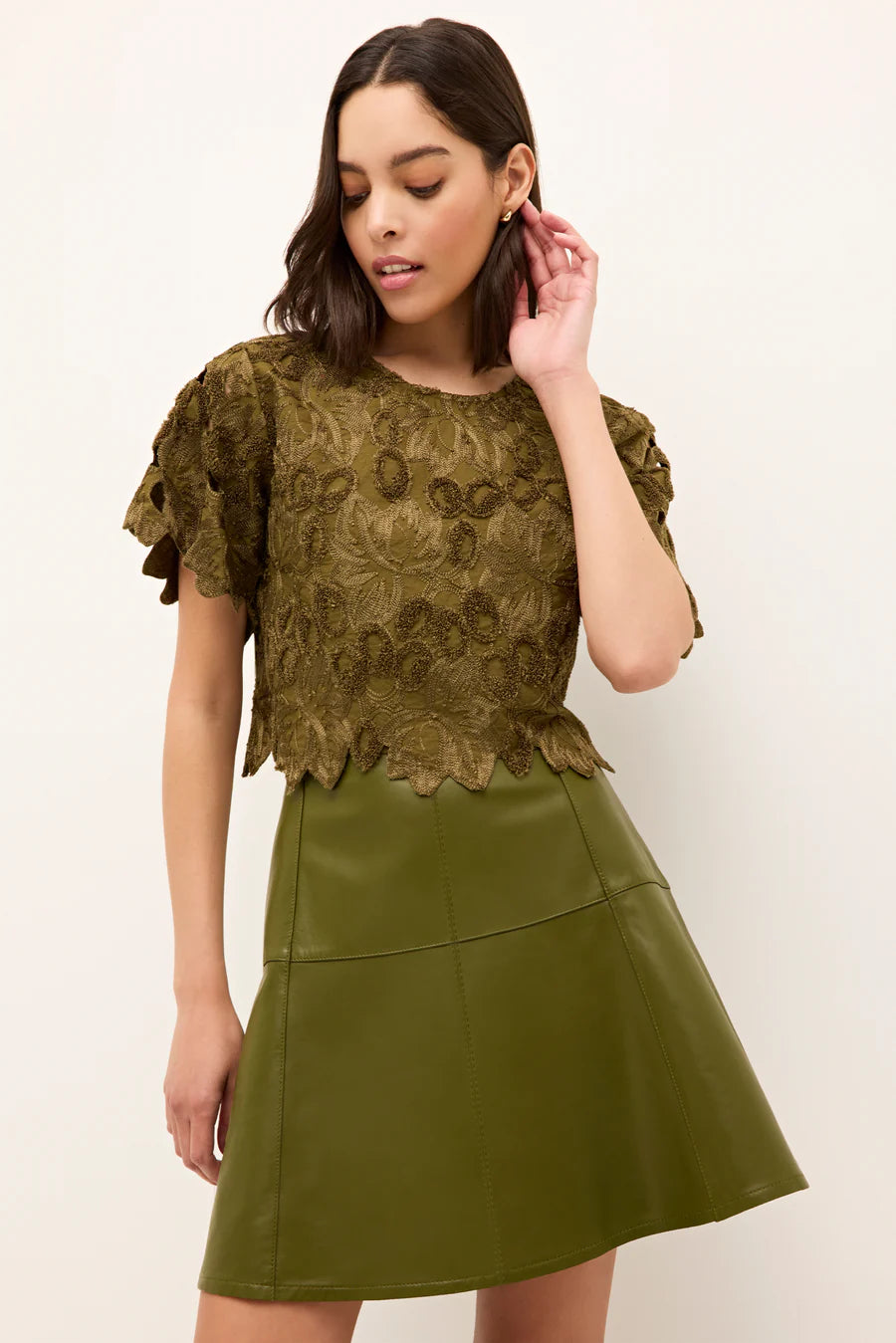 Ma3c3b Juniper Green Mini Skirt