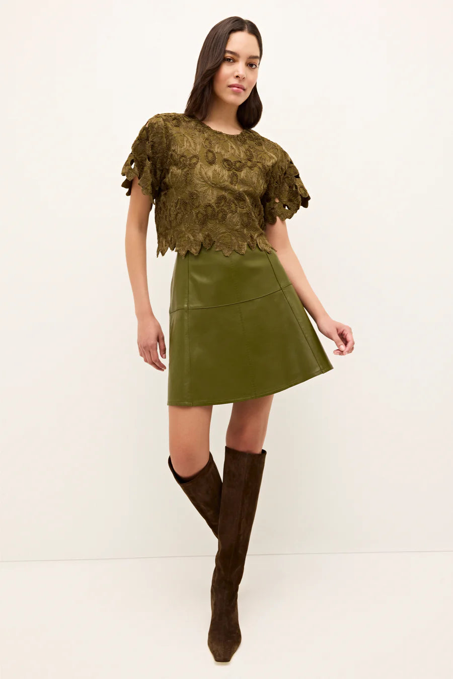Ma1014 Clover Embroidered Top