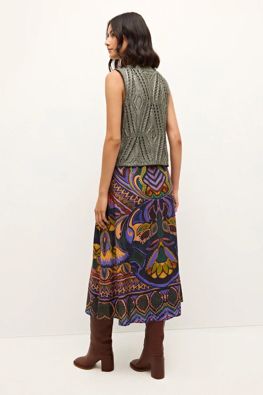 Ma3d1 Marie Oliver Silk Midi Skirt