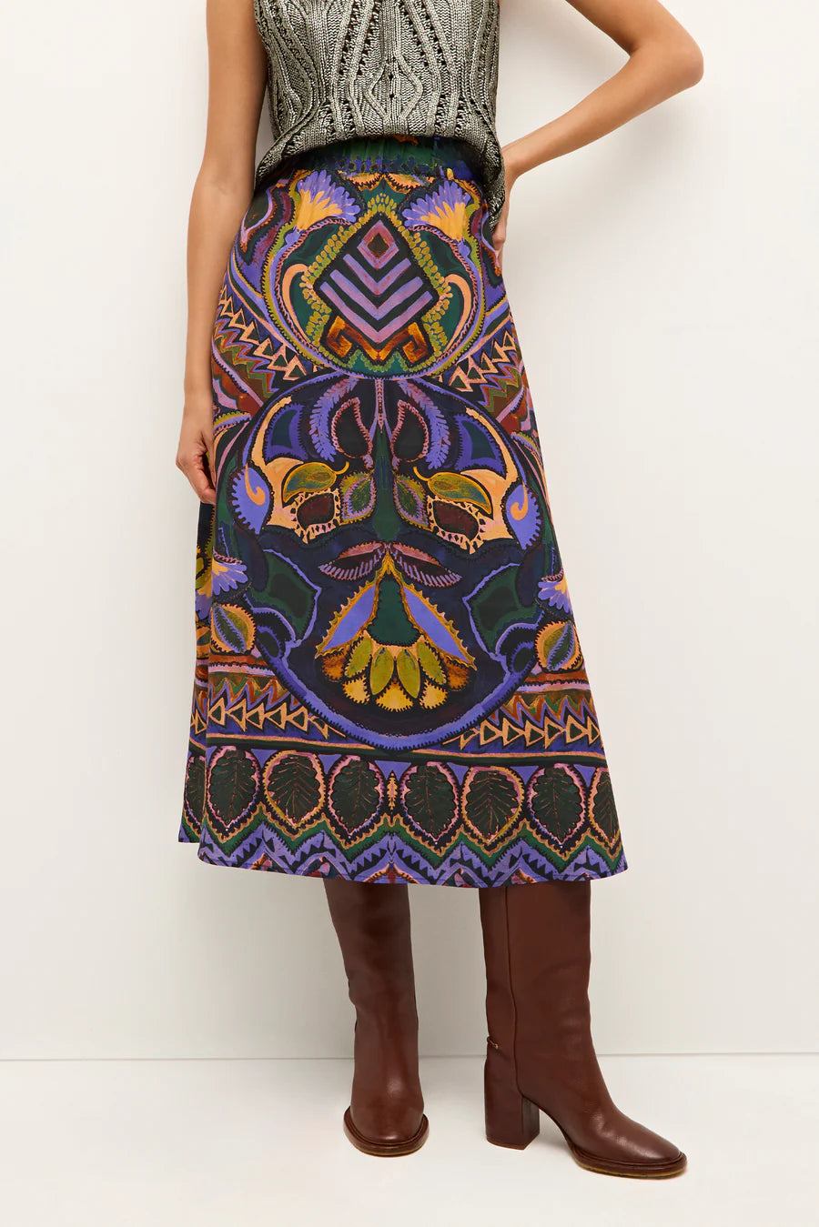 Ma3d1 Marie Oliver Silk Midi Skirt