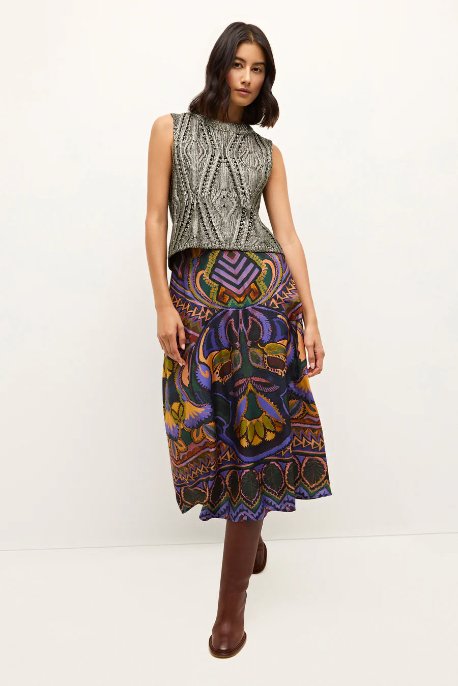 Ma3d1 Marie Oliver Silk Midi Skirt