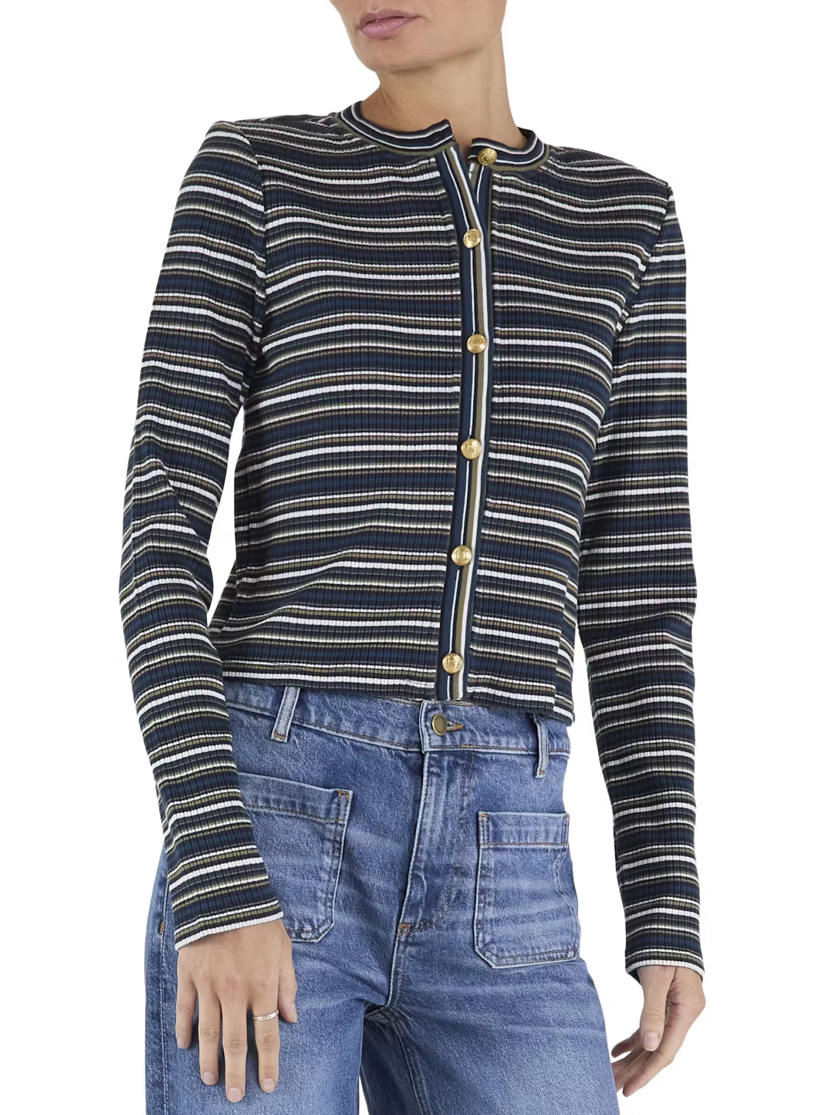 Ra2016 Teal Striped Cardigan