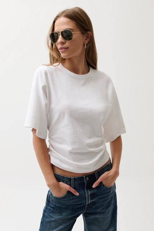 Pi1010 White Cinched Tee