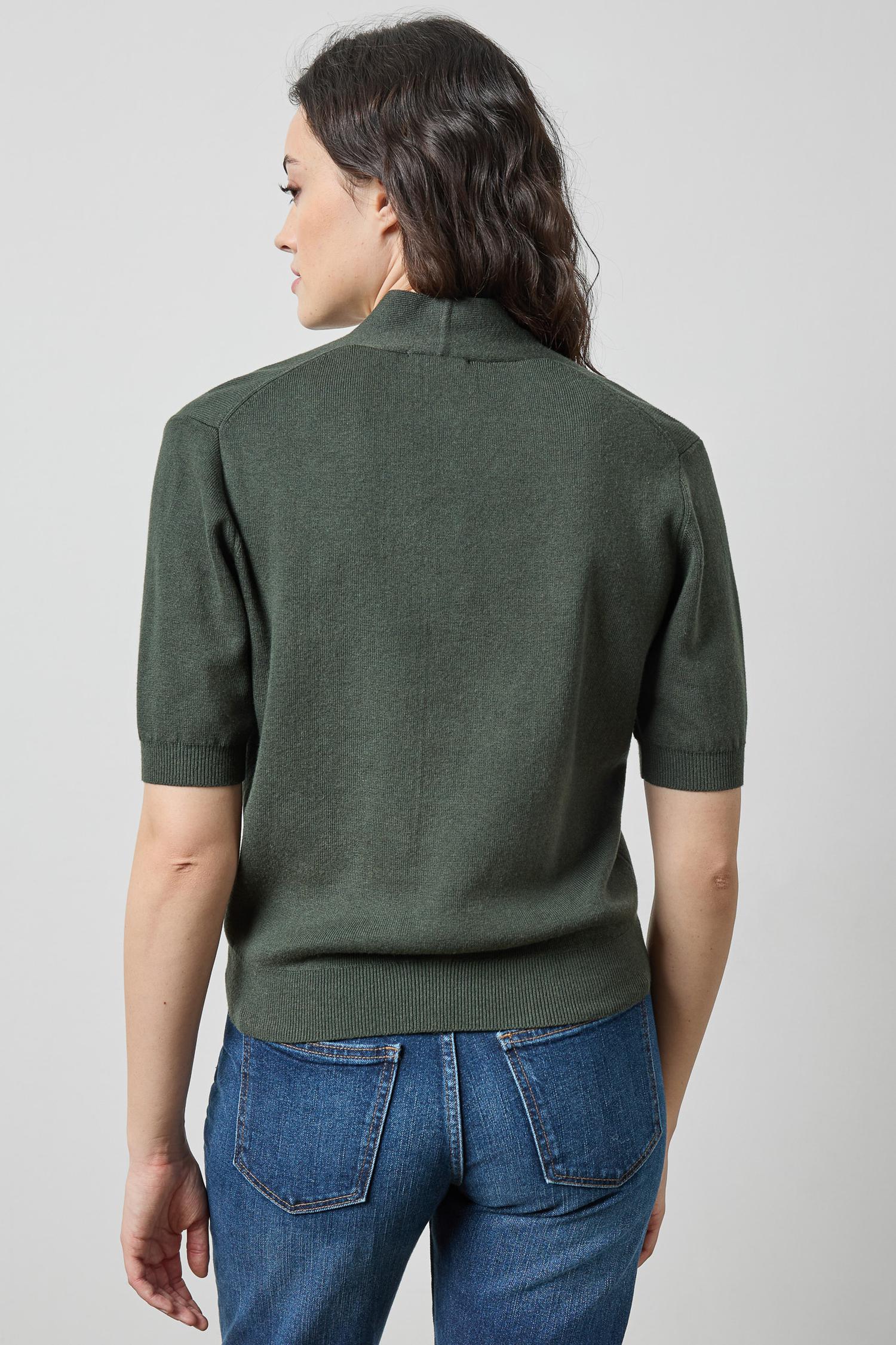 Lipa3496 Vneck Elbow Sweater - Forest