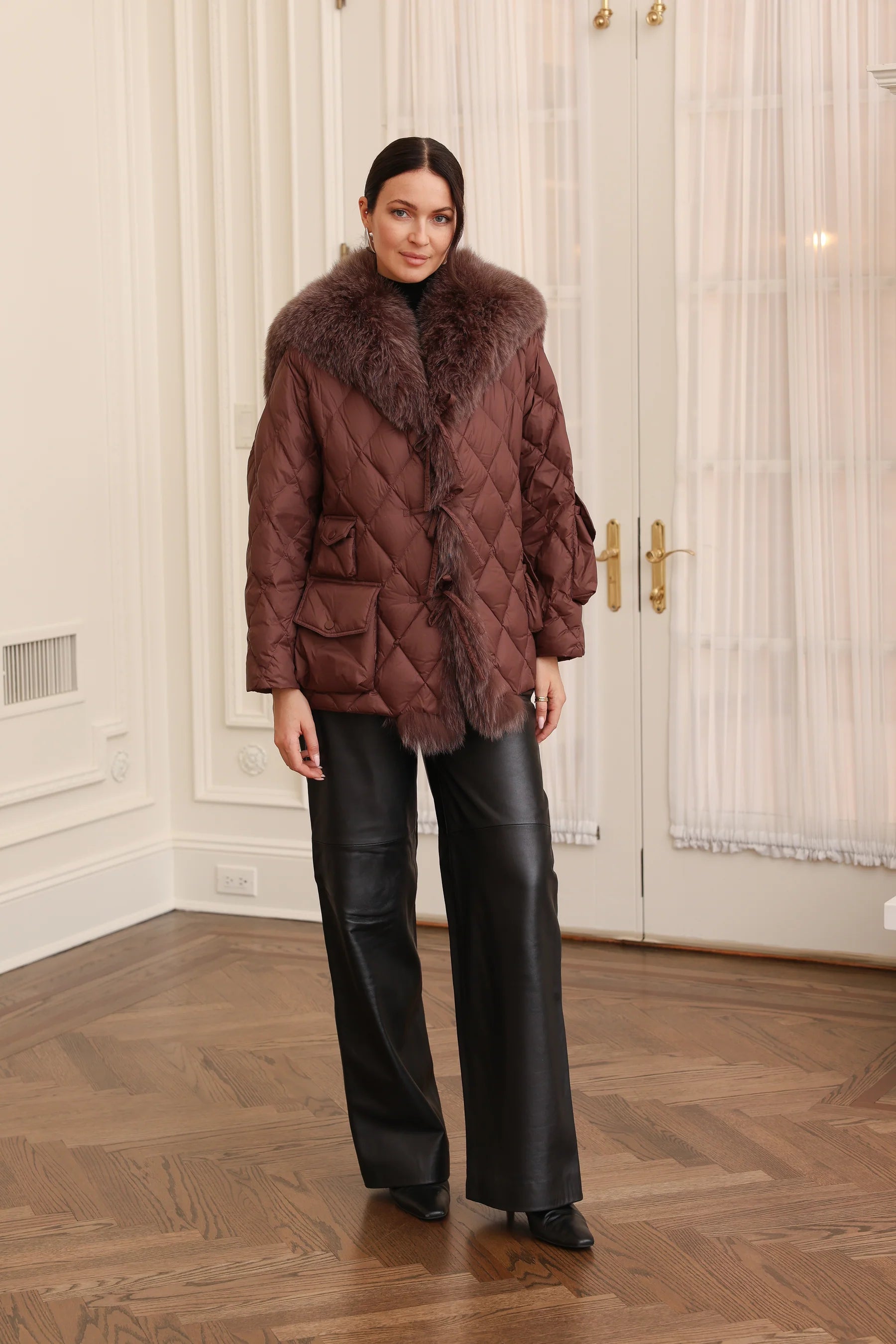 Dips7060 Fur Sailor Jacket - Chocolate
