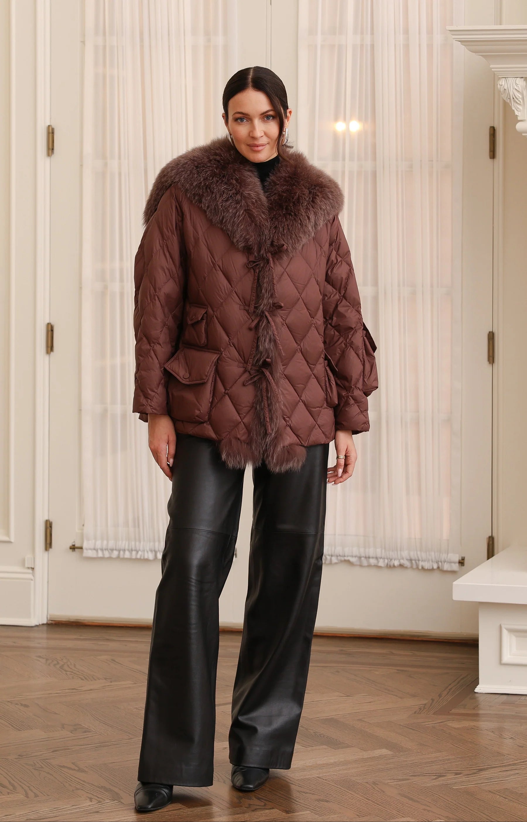 Dips7060 Fur Sailor Jacket - Chocolate