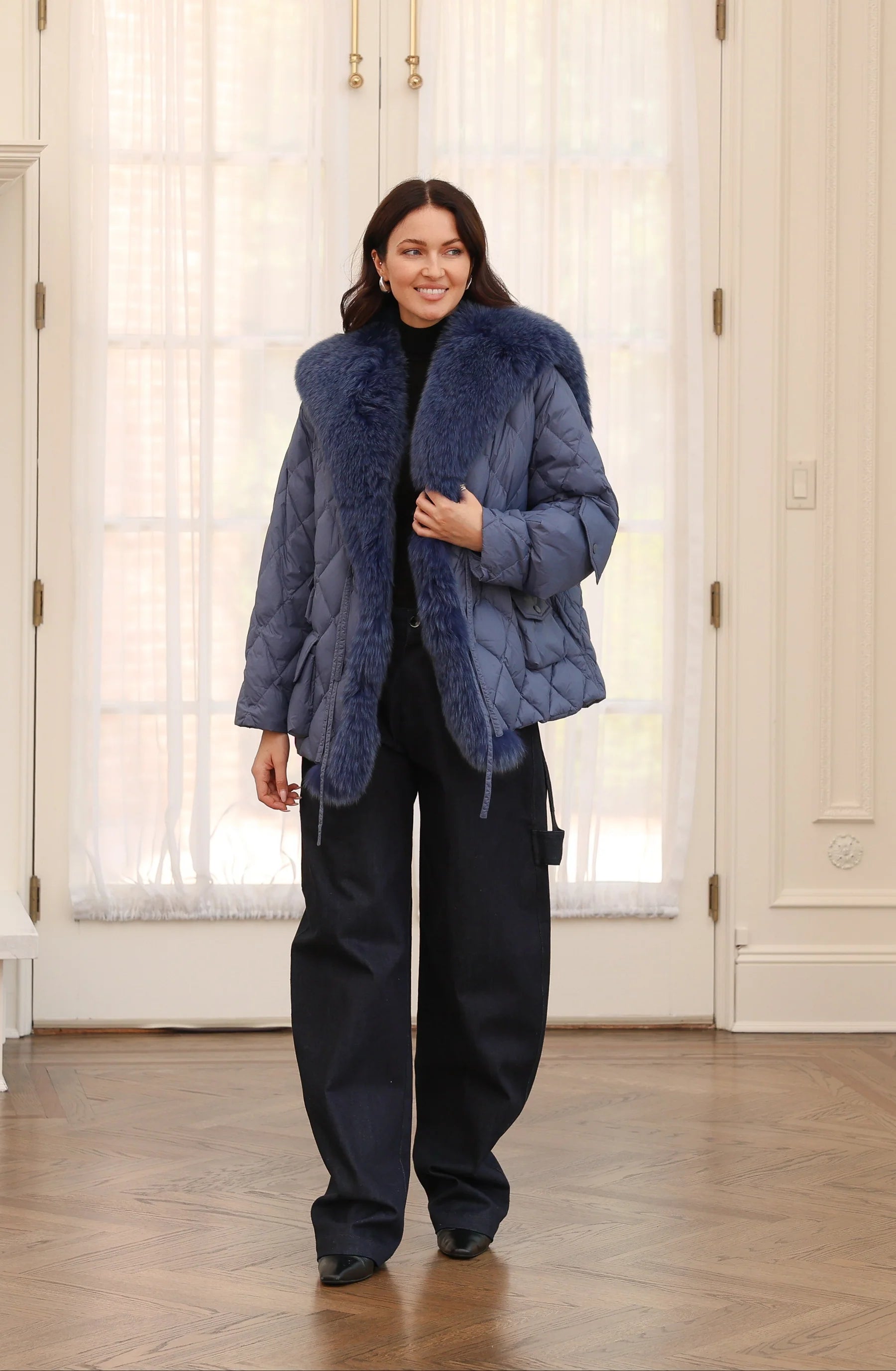 Dips7060 Fur Sailor Jacket - Navy
