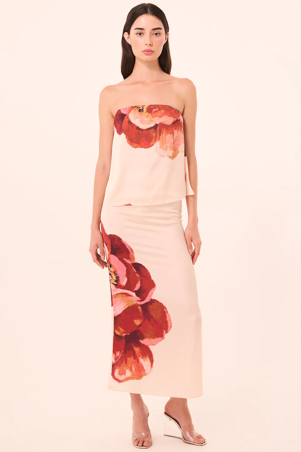 Mi9054 Set - Peony Print Skirt Set