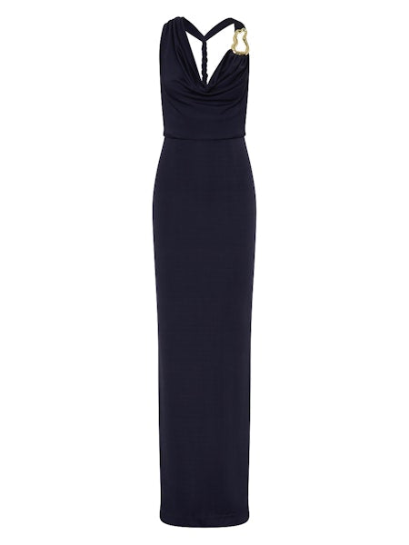 Re1834 Ayesha Navy Halter Gown