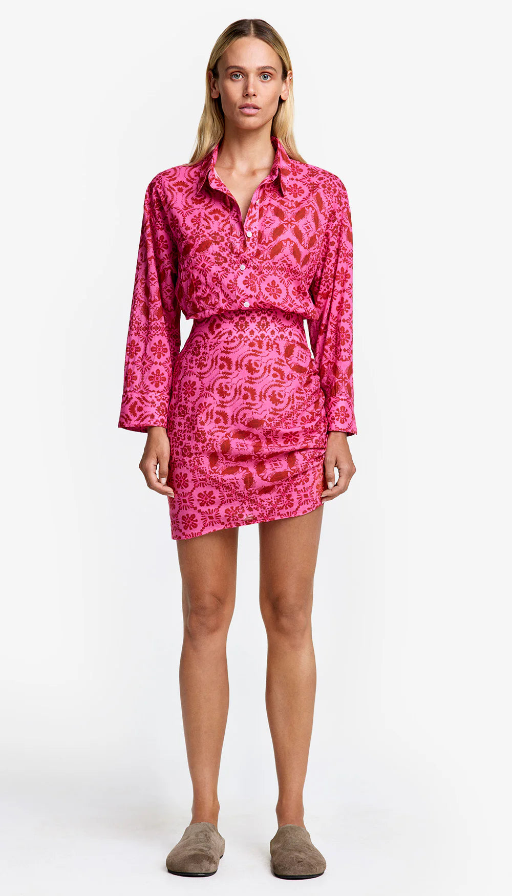 Sm25091 Raspberry Batik Dress