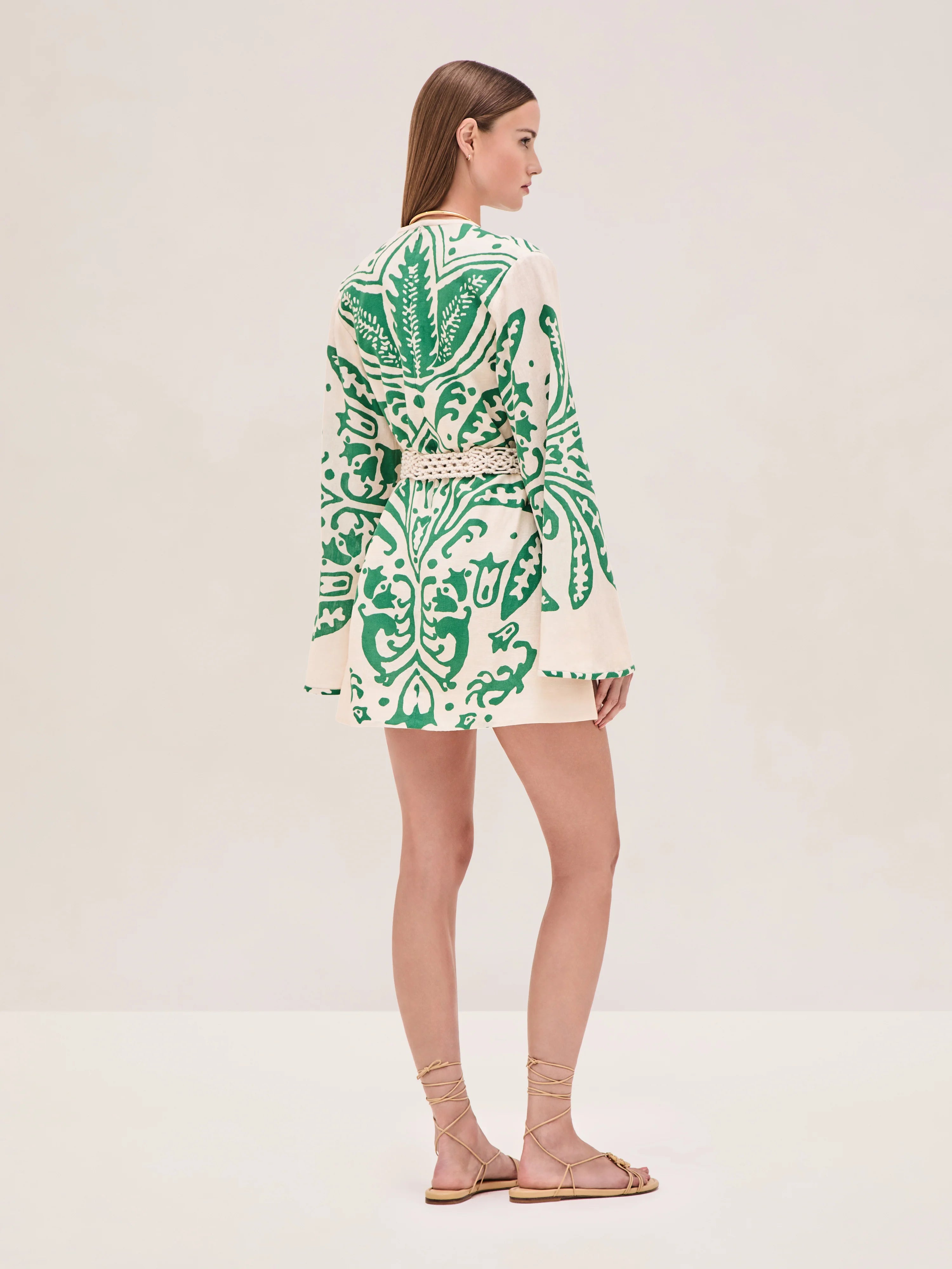 Al0344 Alexis Noriko Dress - Emerald Palm
