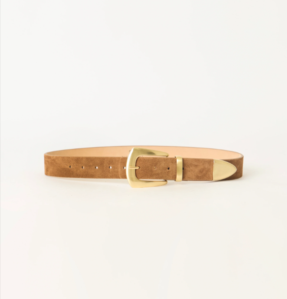 Bebh503 Jordana Suede Belt - Bronze Brushed Brass