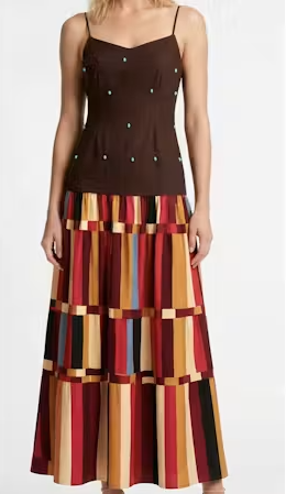Anhenry Autumn Stripe Midi Dress