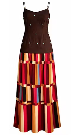 Anhenry Autumn Stripe Midi Dress