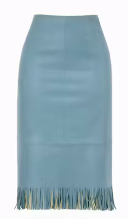 Ac238 Light Blue Vegan Midi Skirt