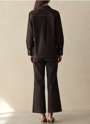 Hec005 Chocolate Flare Trouser