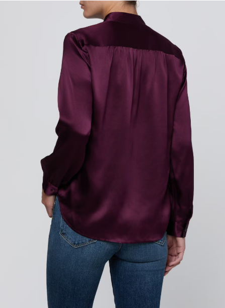 La4490 Plum Silk Blouse