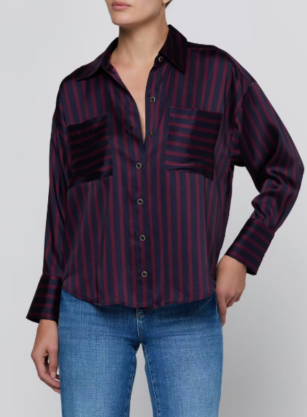 La40816 Sangria Stripe Blouse