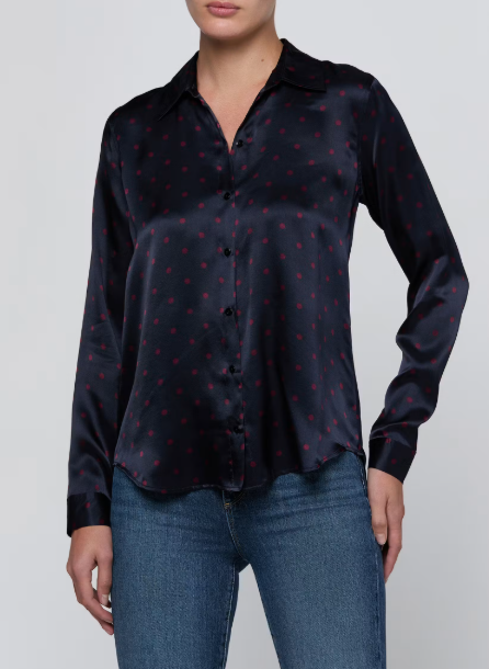 La40223 Polka Dot Silk Blouse