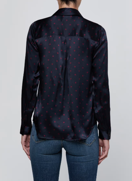 La40223 Polka Dot Silk Blouse