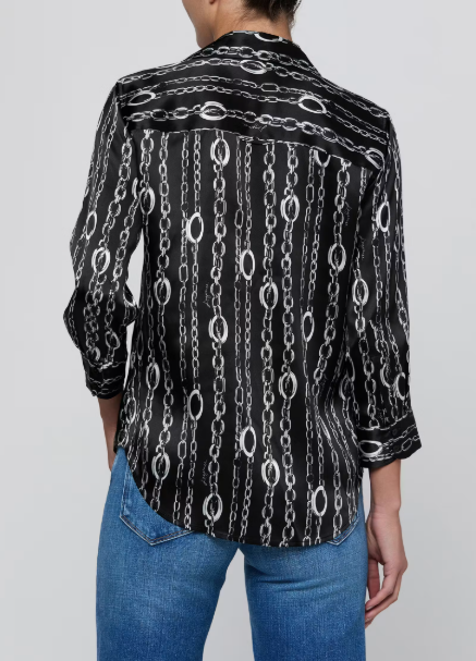 La40126 Chain Print Silk Blouse