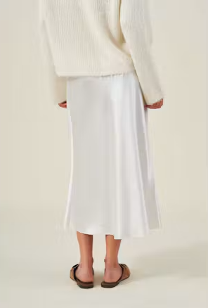 Vella Pearl Satin Midi Skirt