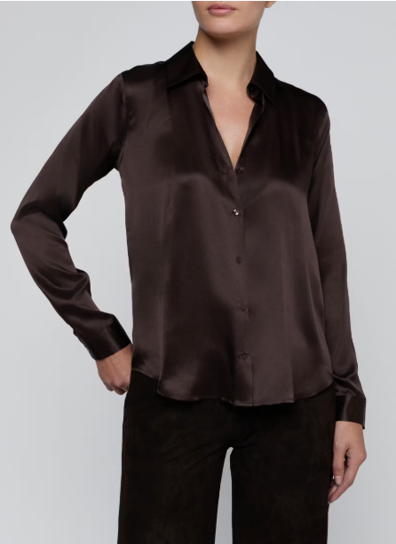 La40223 Chocolate Silk Blouse