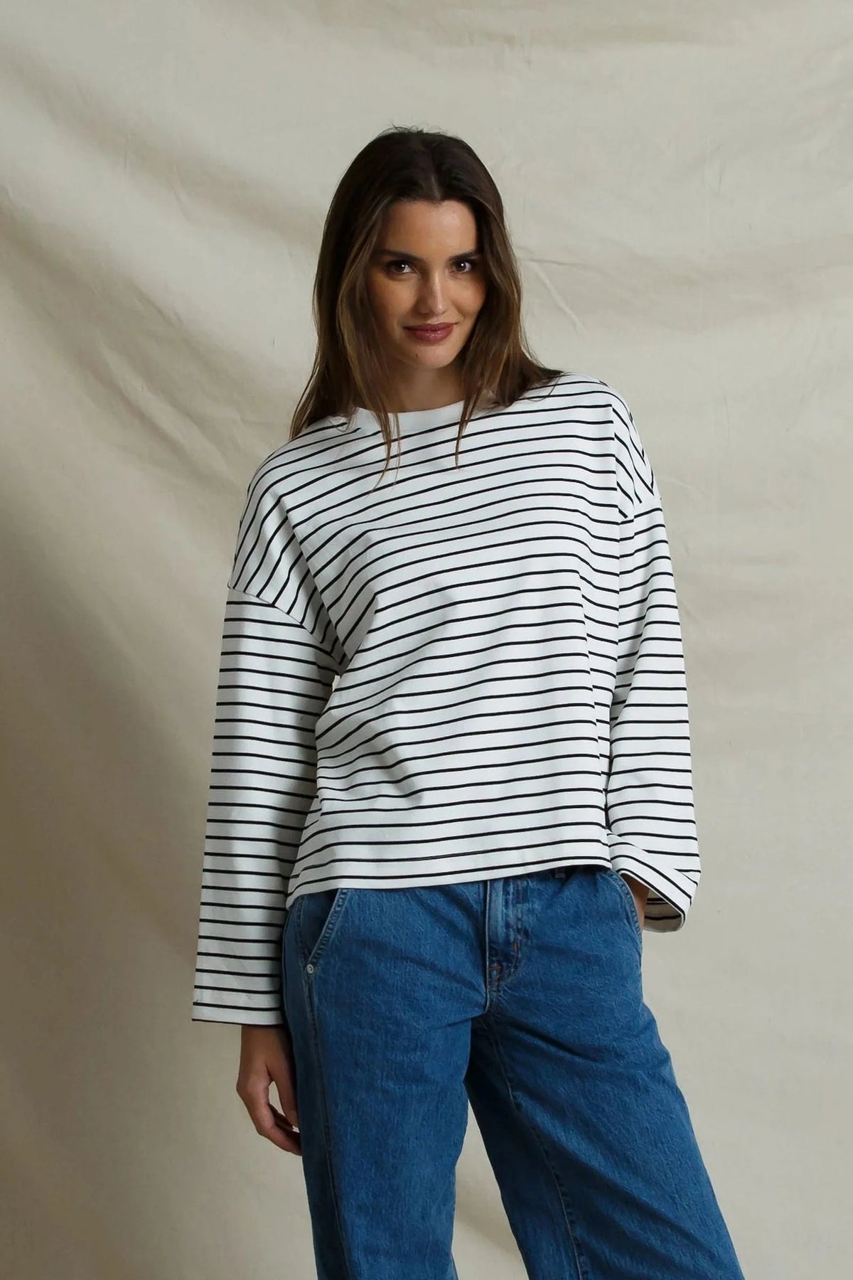 Pet456 Drop Shoulder Stripe Pullover
