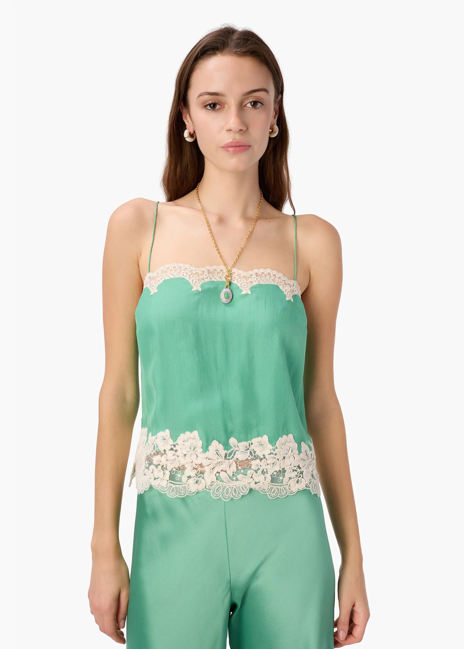 Cac02 Mint Green Silk cami
