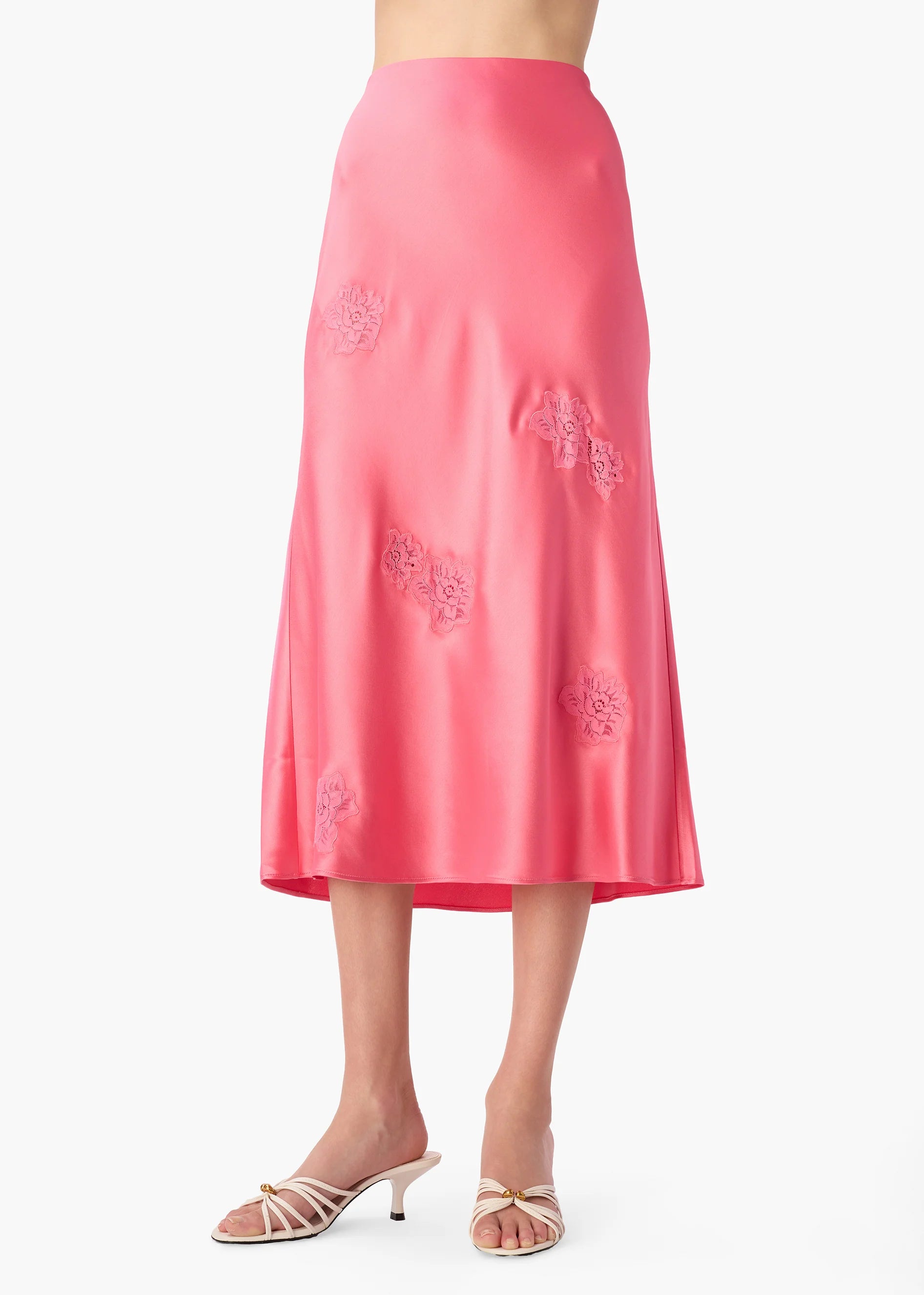 Cak07 Pink Midi Skirt