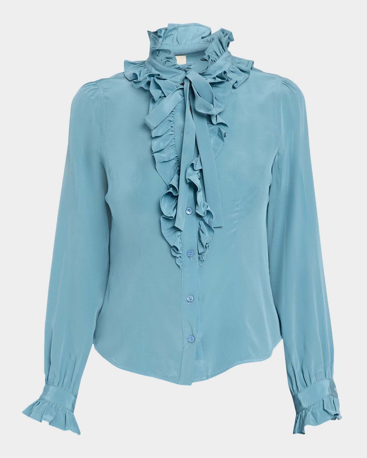 Ul0221 Catroux Blue Silk Blouse