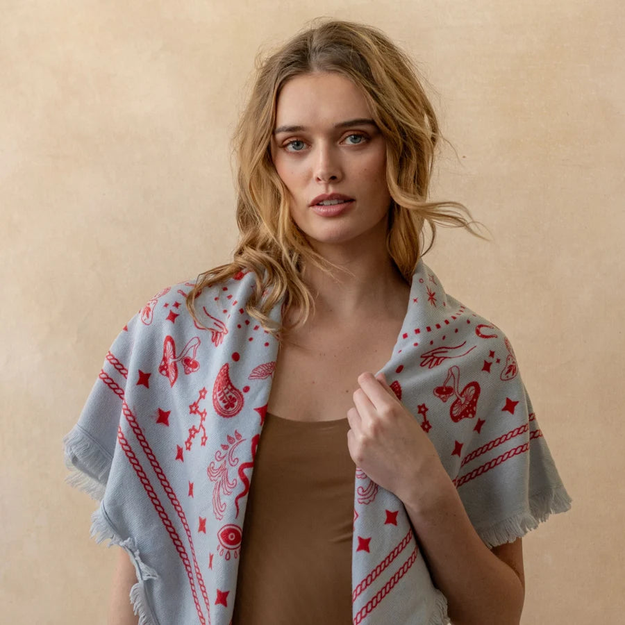 Fr2000 - Bandana Wrap - Azure/Poppy