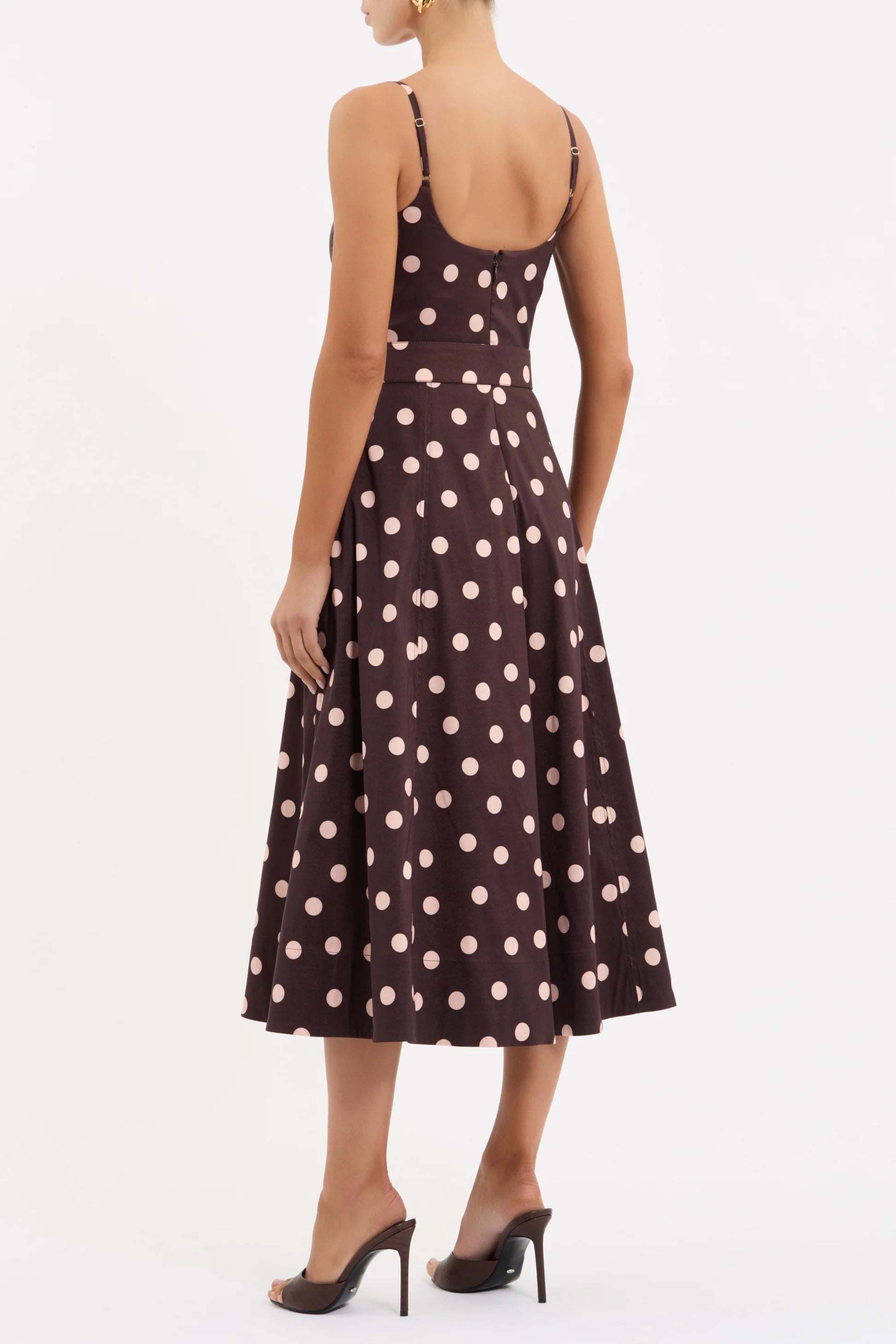 Re1712 Polka Dot Midi Dress