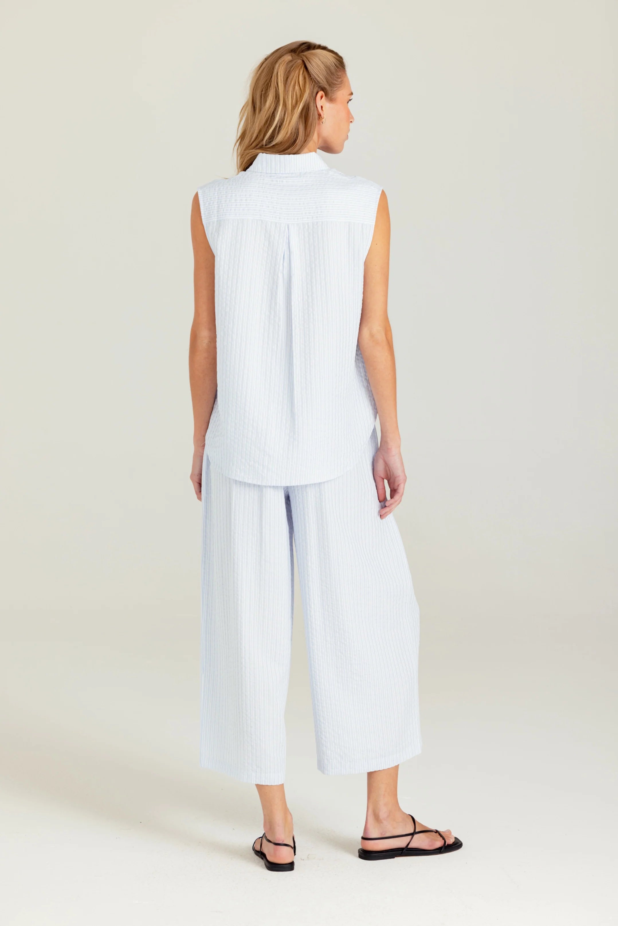 Su004 Azure Stripe Pants